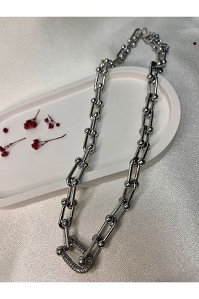 گردنبند استیل ( فولاد ) طوسی زنانه استیل (فولاد) JEWELRY - کد 884185152