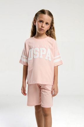 ست بالاتنه و پائین تنه صورتی بچه گانه بافت U.S. Polo Assn. - کد 884231638