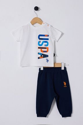 ست نوزادی سفید بچه گانه پنبه ای U.S. Polo Assn. - کد 884232235