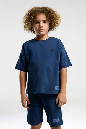 ست بالاتنه و پائین تنه آبی بچه گانه بافت U.S. Polo Assn. - کد 884232446