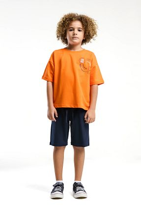 ست بالاتنه و پائین تنه نارنجی بچه گانه بافت U.S. Polo Assn. - کد 884228703