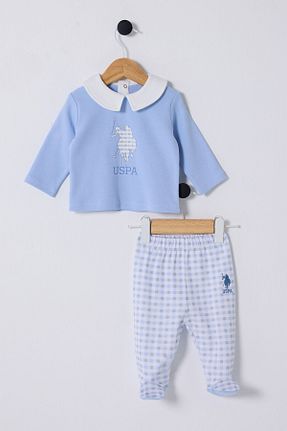 ست نوزادی آبی بچه گانه پنبه ای U.S. Polo Assn. - کد 884229416