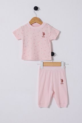 ست نوزادی صورتی بچه گانه پنبه ای U.S. Polo Assn. - کد 884227531