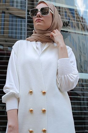 جلیقه حجاب بژ زنانه اورسایز Hüma Sultan - کد 59177653