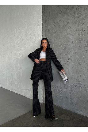 شلوار مشکی زنانه بافتنی OUZ Fashion - کد 884243290