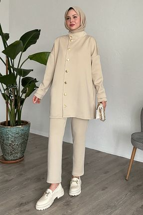 ست بالاتنه و پائین تنه حجاب طوسی زنانه رگولار InStyle - کد 884261457