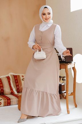 لباس حجاب بژ زنانه رگولار Neva Style - کد 884316871