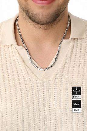 گردنبند نقره مردانه 925 عیار Mios Silver - کد 867439238