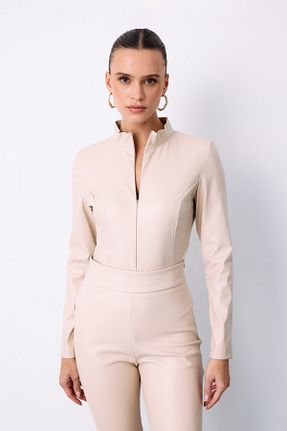 بلوز طوسی زنانه ساده Sateen - کد 376220304