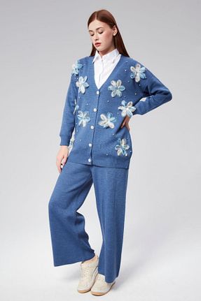 ست بالاتنه و پائین تنه سرمه ای زنانه تریکو ZTO - کد 869718944