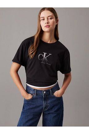 تیشرت مشکی زنانه رگولار Calvin Klein - کد 884329228