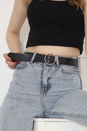 کمربند مشکی زنانه چرم مصنوعی SHOP520 - کد 884563739