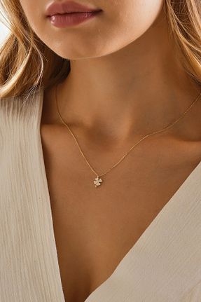 گردنبند طلا طلائی زنانه 14 عیار MOOM MÜCEVHERAT - کد 884375583