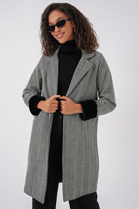 پالتو پشمی مشکی زنانه رگولار Bigdart - کد 884364286