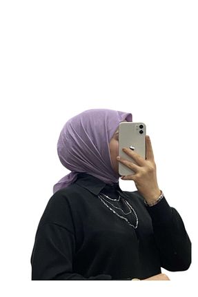 روسری بنفش کرپ ساتن ابریشم Harem - کد 884375072