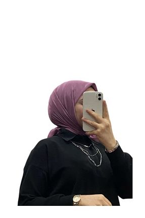 روسری بنفش کرپ ساتن ابریشم Harem - کد 884374942
