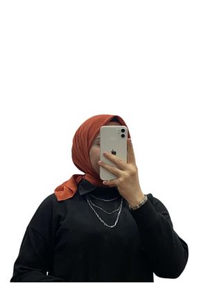 روسری نارنجی کرپ ساتن ابریشم Harem - کد 884374952
