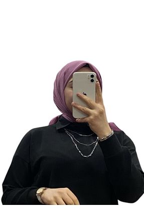 روسری بنفش کرپ ساتن ابریشم Harem - کد 884374942