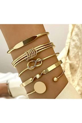 دستبند جواهر طلائی زنانه استیل (فولاد) İthal - کد 884377564
