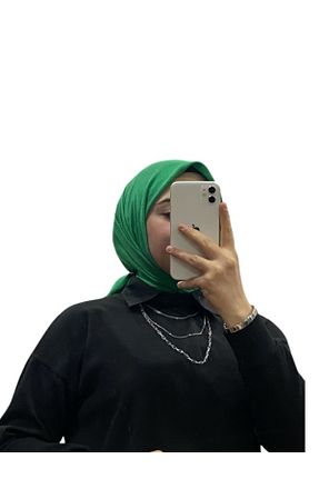 روسری سبز کرپ ساتن ابریشم Harem - کد 884378847