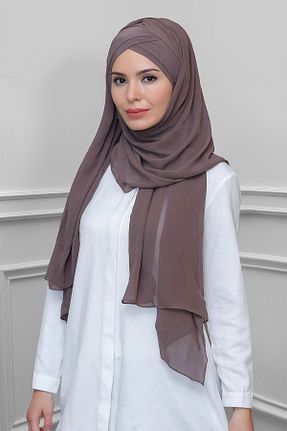 شال قهوه ای زنانه شیفون HÜRREM BONE - کد 209131661