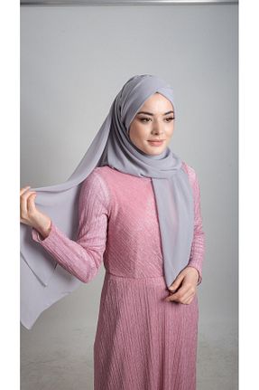 شال طوسی زنانه شیفون HÜRREM BONE - کد 347616400