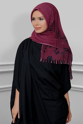 روسری زرشکی ساده HÜRREM BONE - کد 208555248