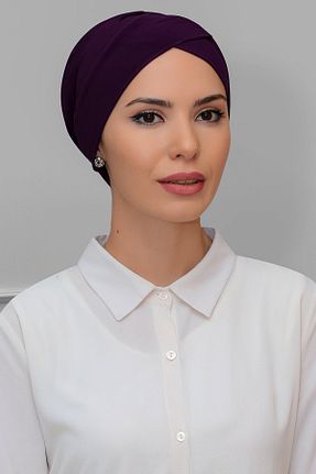 کلاه شنای حجاب بنفش زنانه HÜRREM BONE - کد 215077498