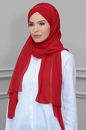 شال قرمز زنانه شیفون HÜRREM BONE - کد 209129687