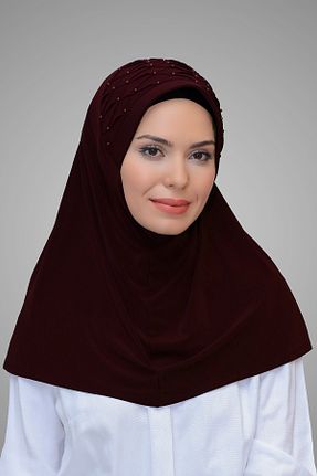 روسری زرشکی ساده HÜRREM BONE - کد 208525154