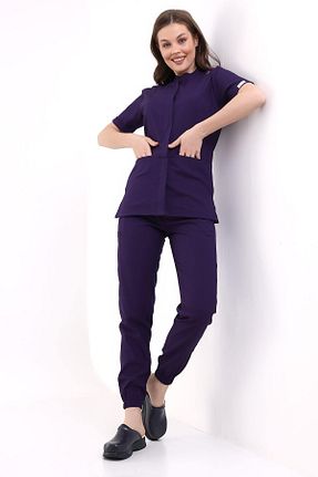 ست بالاتنه و پائین تنه بنفش زنانه بافتنی Esen Forma - کد 884423115