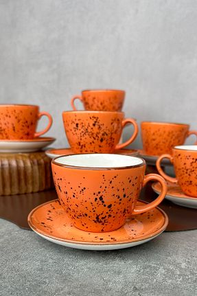 فنجان چای نارنجی پرسلن porselenden - کد 884420385