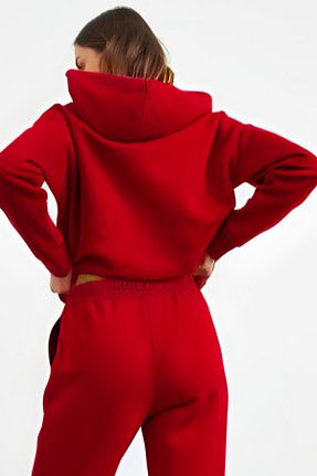 سوئیشرت قرمز زنانه ساده CMZ COLLECTİON - کد 884387649