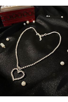 گردنبند استیل ( فولاد ) طوسی زنانه استیل ضد زنگ TERE STYLE - کد 882558564