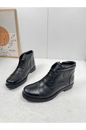 بوت / نیم بوت مشکی مردانه چرم خالص İmerShoes - کد 42194200