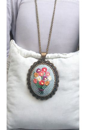 گردنبند جواهر آبی زنانه برنجی NAS fashion - کد 870577672
