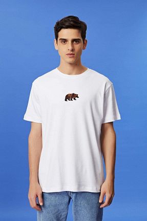 تیشرت سفید زنانه رگولار WWF Market - کد 49856780