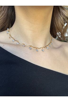 گردنبند جواهر طلائی زنانه برنجی ESMECO - کد 884495995