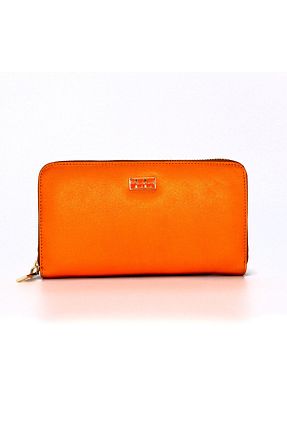 کیف پول نارنجی زنانه ابعاد بزرگ Lux Leder - کد 884283853