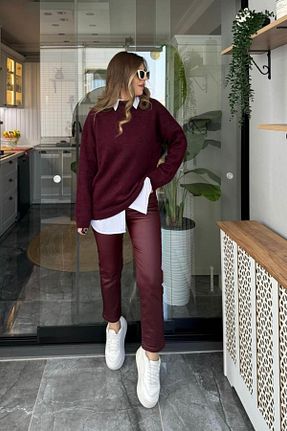 شلوار جین زرشکی زنانه پاچه تنگ Banu Angay - کد 884499360