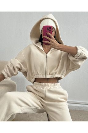 ست بالاتنه و پائین تنه بژ زنانه بافت aynewmoda - کد 884499310