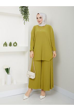 ست بالاتنه و پائین تنه حجاب زرد زنانه رگولار MODAMÜNASİP - کد 884509613