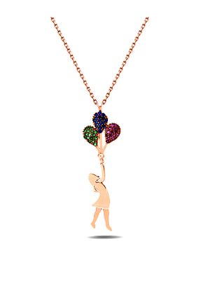 گردنبند نقره صورتی زنانه 925 عیار Brezza Lusso Jewelry - کد 41630333