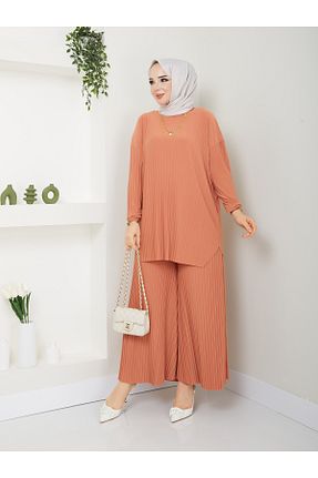 ست بالاتنه و پائین تنه حجاب نارنجی زنانه رگولار MODAMÜNASİP - کد 884509631
