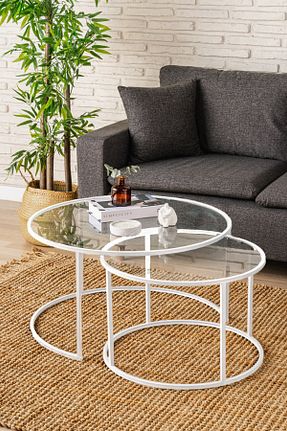 میز جلو مبلی سفید فلزی DEKOPRATİK - کد 884523424