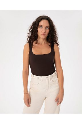 بلوز قهوه ای زنانه ساده Ayma Active - کد 855693340