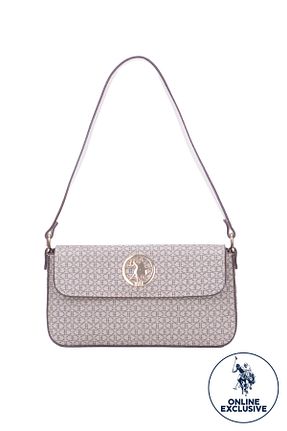 کیف دوشی قهوه ای زنانه چرم مصنوعی U.S. Polo Assn. - کد 303325219
