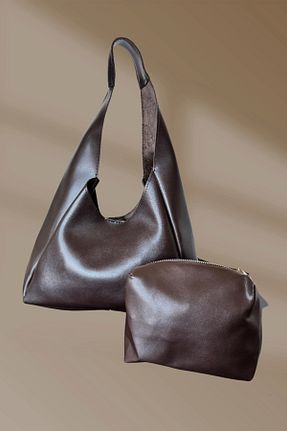 کیف دوشی قهوه ای زنانه چرم مصنوعی shoecide - کد 884548485
