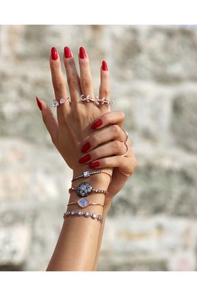 دستبند نقره طلائی زنانه 925 عیار KESKİN GÜMÜŞ - کد 842875758