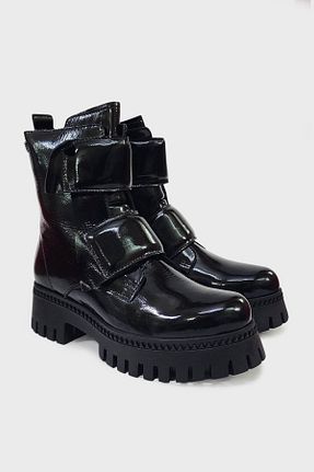 بوت / نیم بوت مشکی زنانه چرم خالص Venüs - کد 884560960